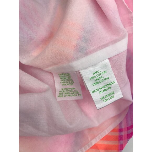 Lilly Pulitzer Reyna Ruffle Top Madras Plaid Pink Size XXS NEW - Picture 5 of 6